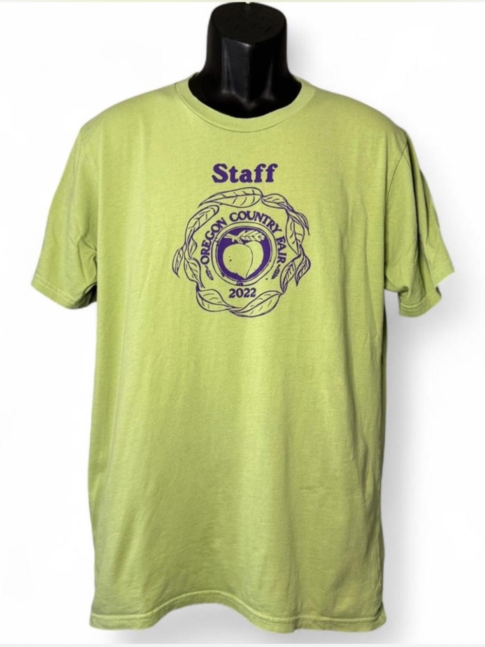 Oregon Country Fair 2022 Staff Brat Lime Green Organic Cotton USA T-Shirt L